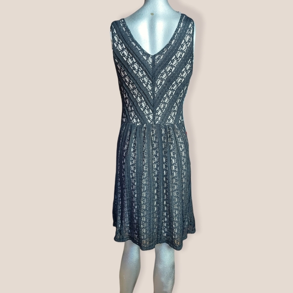 Moulinette Soeurs Anthropologie Black Lace Fit & Flare Cocktail Dress Medium - Picture 11 of 12